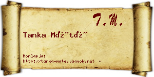 Tanka Máté névjegykártya