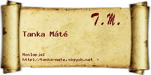 Tanka Máté névjegykártya